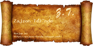 Zajzon Tünde névjegykártya